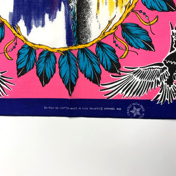 Vintage Springs Industries 14193 Hawk Indian Desert Rock Bandana 22" x 22" Pink - Picture 4 of 5